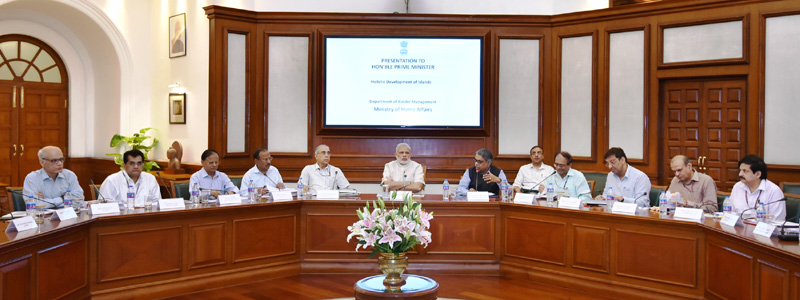 The Prime Minister, Shri Narendra Modi chairing the meeting to review steps towards holistic development of islands, in New Delhi on September 20, 2016.